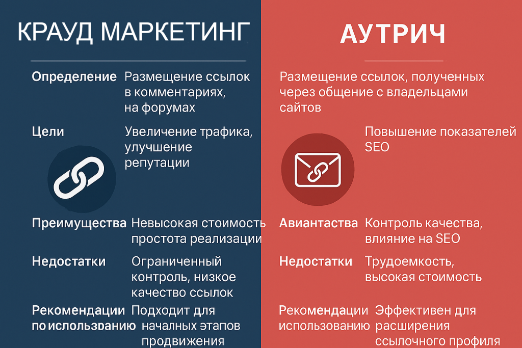 Крауд ссылки Сравнение крауд- АУТРИЧ